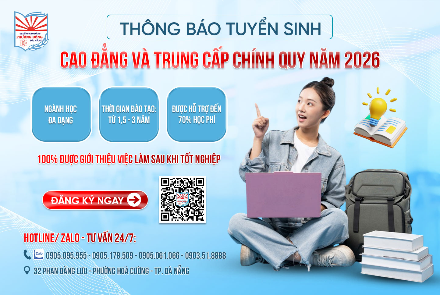 CAO ĐẲNG PHƯƠNG ĐÔNG ĐÀ NẴNG TUYỂN SINH LIÊN THÔNG VÀ VĂN BẰNG HAI CHÍNH QUY NĂM 2025